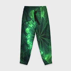 Детские брюки 3D Оптический зелёный фрактал