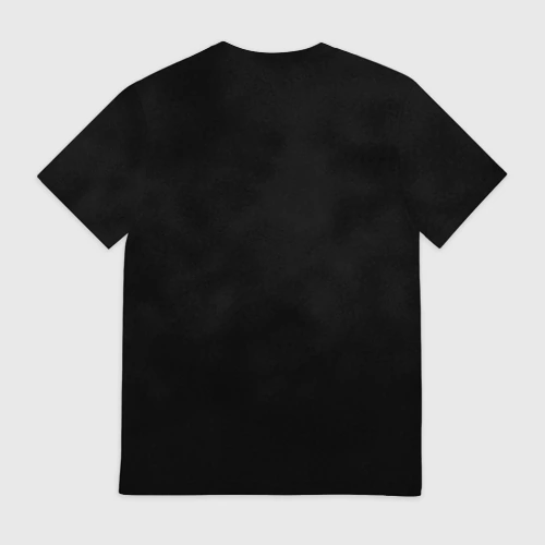 Мужская футболка 3D с принтом Красный дикий кабан на темном фоне, вид сзади #1