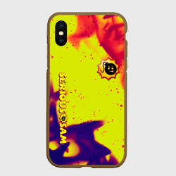 Чехол для iPhone XS Max матовый Serious Sam flame yellow