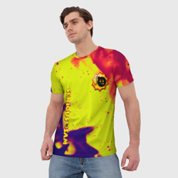 Мужская футболка 3D Serious Sam flame yellow - фото 2