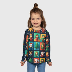 Детский лонгслив 3D Minecraft с новогодний паттерн - фото 2