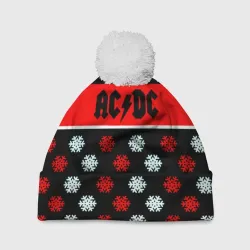 Шапка 3D c помпоном AC DC winter steel