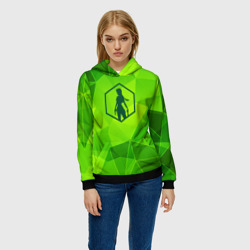 Женская толстовка 3D Tomb Raider green poly - фото 2