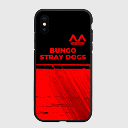 Чехол для iPhone XS Max матовый Bungo Stray Dogs - red gradient посередине