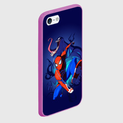 Чехол для iPhone 5/5S матовый Человек-паук и Веном - фото 2