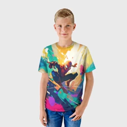 Детская футболка 3D Человек-паук на ярком фоне - фото 2