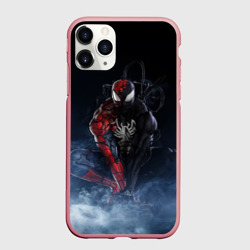 Чехол для iPhone 11 Pro Max матовый Веном и Человек-паук
