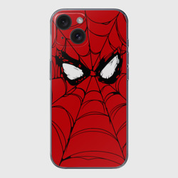 Чехол для iPhone 15 силиконовый с защитой камеры Глаза Человека-паука