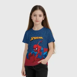 Детская футболка 3D Прыжок Человека-паука - фото 2