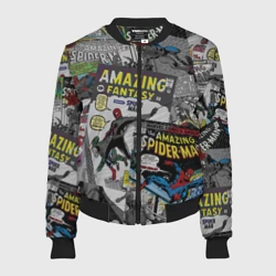 Женский бомбер 3D Spider-man comics