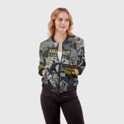 Женский бомбер 3D Spider-man comics - фото 2