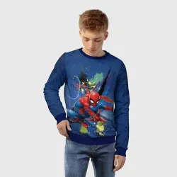 Детский свитшот 3D Spider-man with a spider web - фото 2