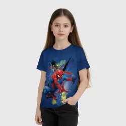 Детская футболка 3D Spider-man with a spider web - фото 2