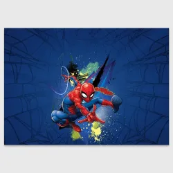 Поздравительная открытка Spider-man with a spider web