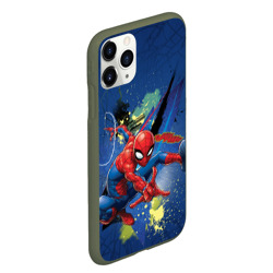 Чехол для iPhone 11 Pro Max матовый Spider-man with a spider web - фото 2