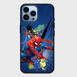 Чехол для iPhone 14 Pro Max Spider-man with a spider web