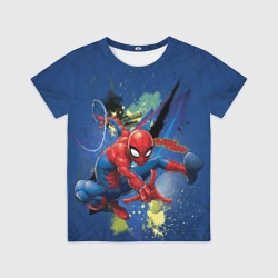 Детская футболка 3D Spider-man with a spider web