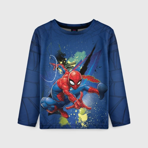 Детский лонгслив 3D Spider-man with a spider web