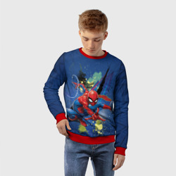 Детский свитшот 3D Spider-man with a spider web - фото 2