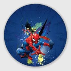 Круглый коврик для мышки Spider-man with a spider web