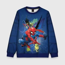 Детский свитшот 3D Spider-man with a spider web