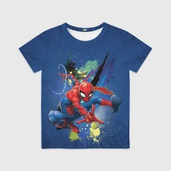 Детская футболка 3D Spider-man with a spider web