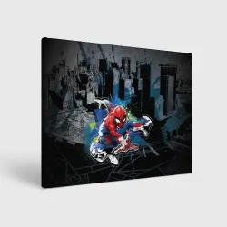 Холст прямоугольный Spider-man over the city