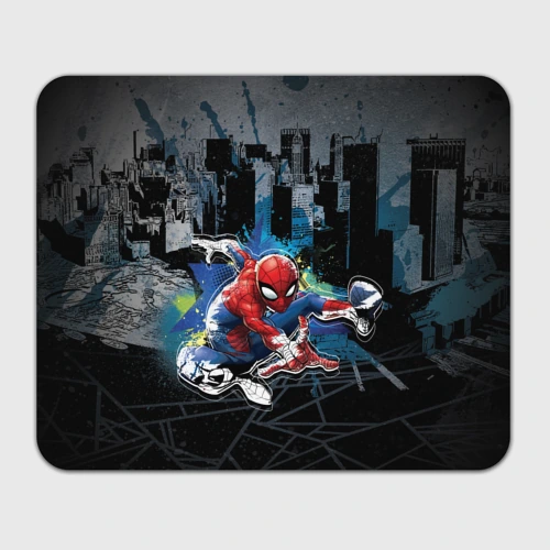 Прямоугольный коврик для мышки Spider-man over the city
