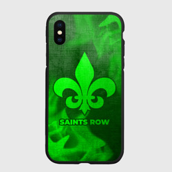 Чехол для iPhone XS Max матовый Saints Row - green gradient