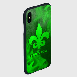 Чехол для iPhone XS Max матовый Saints Row - green gradient - фото 2