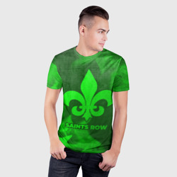 Мужская футболка 3D Slim Saints Row - green gradient - фото 2