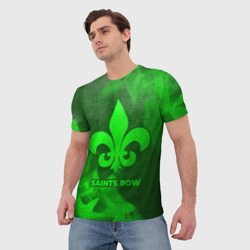 Мужская футболка 3D Saints Row - green gradient - фото 2