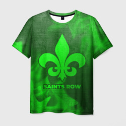 Мужская футболка 3D Saints Row - green gradient