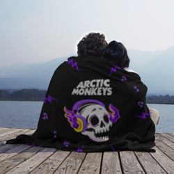 Плед 3D Arctic Monkeys неоновый череп - фото 2