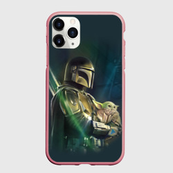 Чехол для iPhone 11 Pro Max матовый Куда я туда и он - Мандалорец