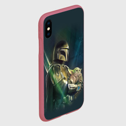 Чехол для iPhone XS Max матовый Куда я туда и он - Мандалорец - фото 2