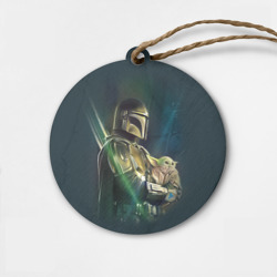 Деревянная игрушка круг Куда я туда и он - Мандалорец