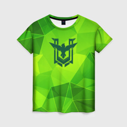 Женская футболка 3D Free Fire green poly