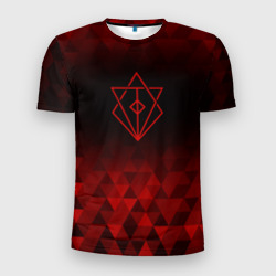 Мужская футболка 3D Slim In Flames red poly