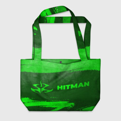Пляжная сумка 3D Hitman - green gradient по-горизонтали