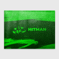 Обложка для студенческого билета Hitman - green gradient по-горизонтали