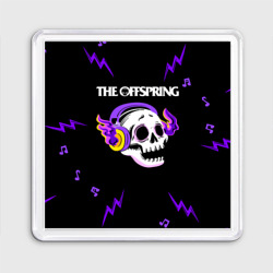 Магнит 55*55 The Offspring неоновый череп