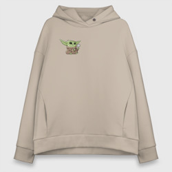 Женское худи Oversize хлопок Персонаж Беби Йода