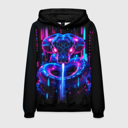 Мужская толстовка 3D Cyberpunk неоновая синяя змея