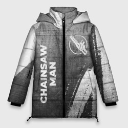 Женская зимняя куртка Oversize Chainsaw Man - grey gradient вертикально