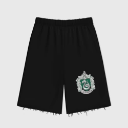 Женские шорты oversize футер хлопок Герб Слизерина