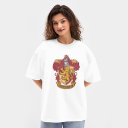 Женская футболка Oversize хлопок texturе Факультет Гриффиндор - фото 2