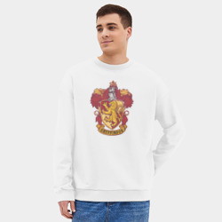 Мужской свитшот oversize без начеса хлопок Факультет Гриффиндор - фото 2