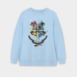 Женский свитшот oversize без начеса хлопок Hogwarts School of Witchcraft and Wizardry