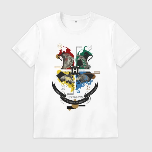 Мужская футболка хлопок Hogwarts School of Witchcraft and Wizardry